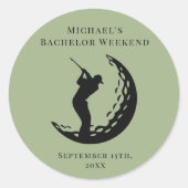 Autocollant personnalisé | Bachelor Golf Week-end (Devant)