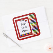 Autocollant personnalisé Crayons de l'enseignant (Enveloppe)