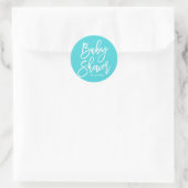 Autocollant personnalisé de Baby Shower écriture m (Sac)