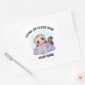Autocollant personnalisé de furet mignon avec text (Enveloppe)