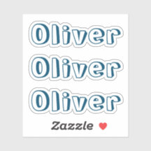 Autocollant personnalisé de nom pour enfants bleu