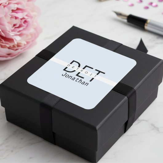 Autocollant personnalisé Detroit Michigan