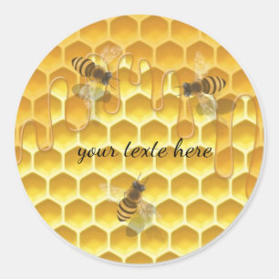 Autocollant personnalisé en forme d'abeille en nid