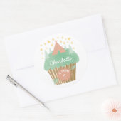 Autocollant personnalisé Glamping Cupcake (Enveloppe)
