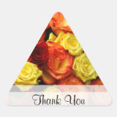 Autocollant personnalisé "Merci" Rose jaune/rouge/ (Devant)