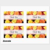 Autocollant personnalisé "Merci" Rose jaune/rouge/ (Feuille)