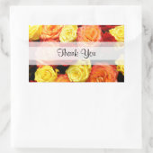 Autocollant personnalisé "Merci" Rose jaune/rouge/ (Sac)