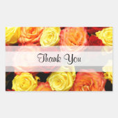 Autocollant personnalisé "Merci" Rose jaune/rouge/ (Devant)