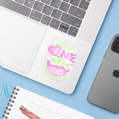 Autocollant personnalisé "One in a Melon" (Ordinateur portable avec iPhone)