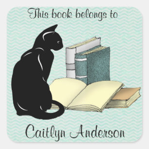 Autocollant personnalisé pour chats et livres