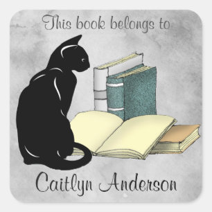 Autocollant personnalisé pour chats et livres