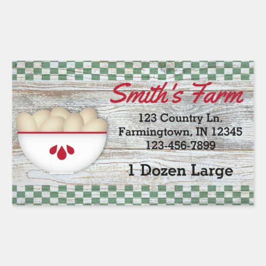 Autocollant personnalisé pour les oeufs de pays (Devant)