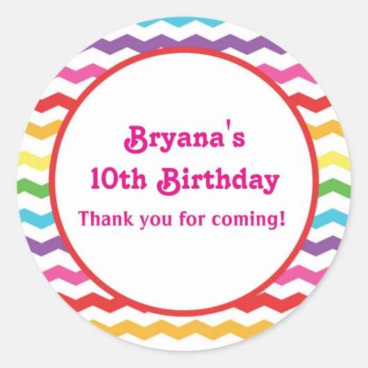 Autocollant personnalisé Rainbow Chevron pour la f (Devant)