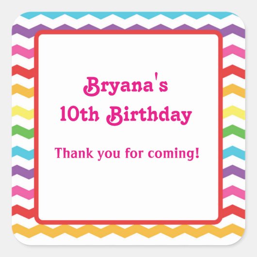 Autocollant personnalisé Rainbow Chevron pour la f (Devant)