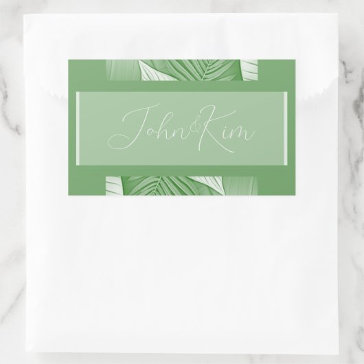 Autocollant personnalisé vert tropical (Sac)