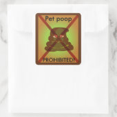 Autocollant "Pet poop prohibe" (Sac)