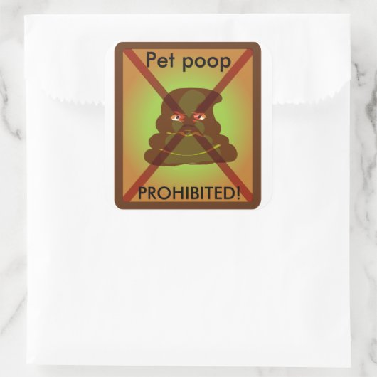Autocollant "Pet poop prohibe" (Sac)
