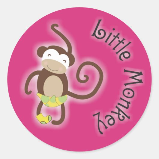 Autocollant Petit Singe Bébé 3,8 cm (Devant)