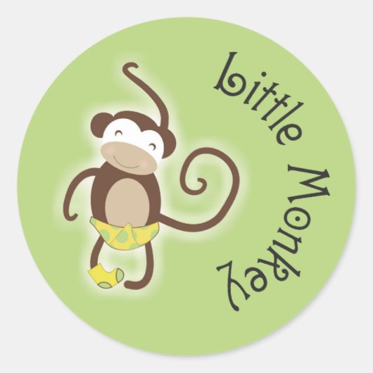 Autocollant Petit Singe Bébé 7,62 cm (Devant)