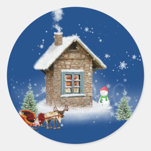 Autocollant petite maison de Noël (Devant)