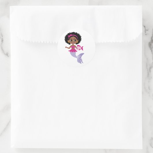Autocollant petite sirène afro-américaine (Sac)