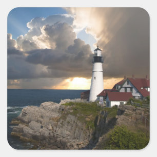 Autocollant phare magnifique au-dessus de l'océan