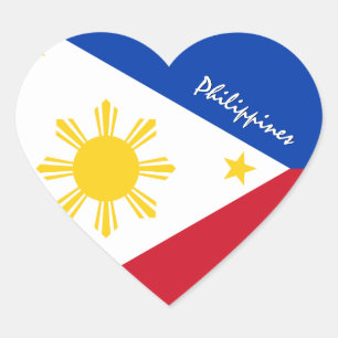 Autocollant Philippines, Cœur, Amour, Drapeau phil