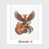 Autocollant Phoenix Biker — Décalcomanie de flamme (Feuille)