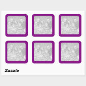 Autocollant photo avec bordure violette (Feuille)