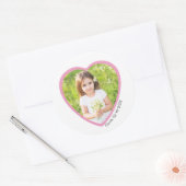 Autocollant Photo Cœur Rose Saint-Valentin Personn (Enveloppe)