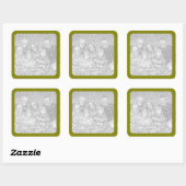Autocollant photo de bordure olive (Feuille)