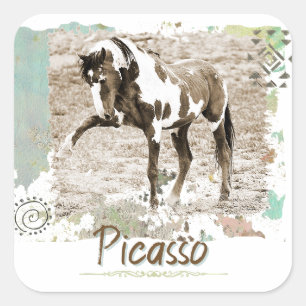 Autocollant photo grand format Cheval peint sauvag