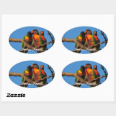 Autocollant photo ovale avec nom - Rainbow Lorikee (Feuille)