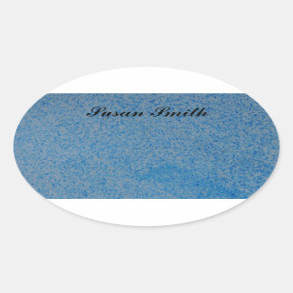 Autocollant photo ovale avec nom - tir bleu aléato