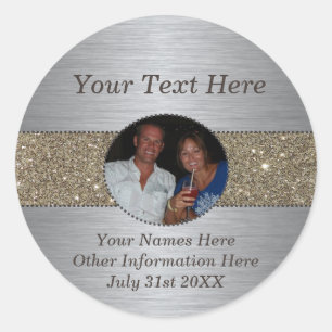 Autocollant photo personnalisé argent et Parties s