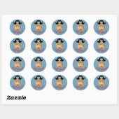 Autocollant photo Pirate Bleu - Avec Nom & Âge - (Feuille)