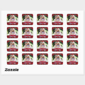 Autocollant photo Red Plaid & Pinecones Rustic Hol (Feuille)