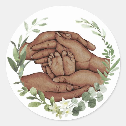 Autocollant Pieds de Bébé dans les Mains (Devant)