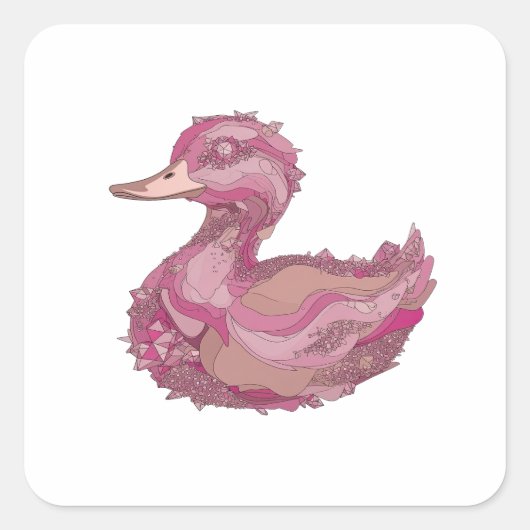 Autocollant PINK DUCK argenté Snappy (Devant)