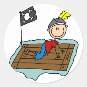 Autocollant Pirate Sur Radeau