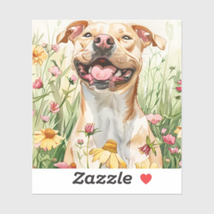 Autocollant Pit Bull – Conception Aquarelle