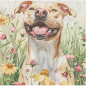 Autocollant Pit Bull – Conception Aquarelle (Devant)