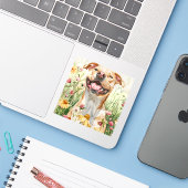 Autocollant Pit Bull – Conception Aquarelle (Ordinateur portable avec iPhone)