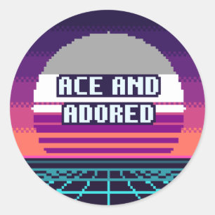 Autocollant Pixel de Fierté Ace et Adoré