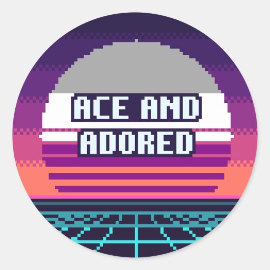 Autocollant Pixel de Fierté Ace et Adoré (Devant)