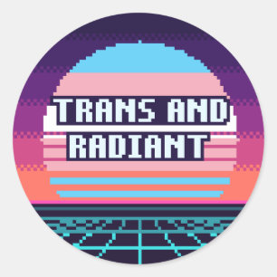 Autocollant pixel de fierté trans et radieux