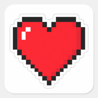 Autocollant Pixel Heart 8 Bits pour joueur rétro