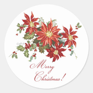 Autocollant Poinsettias Vintage