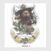 Autocollant pointeur À poils durs allemand (Feuille)