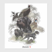 Autocollant pointeur À poils durs allemand (Feuille)